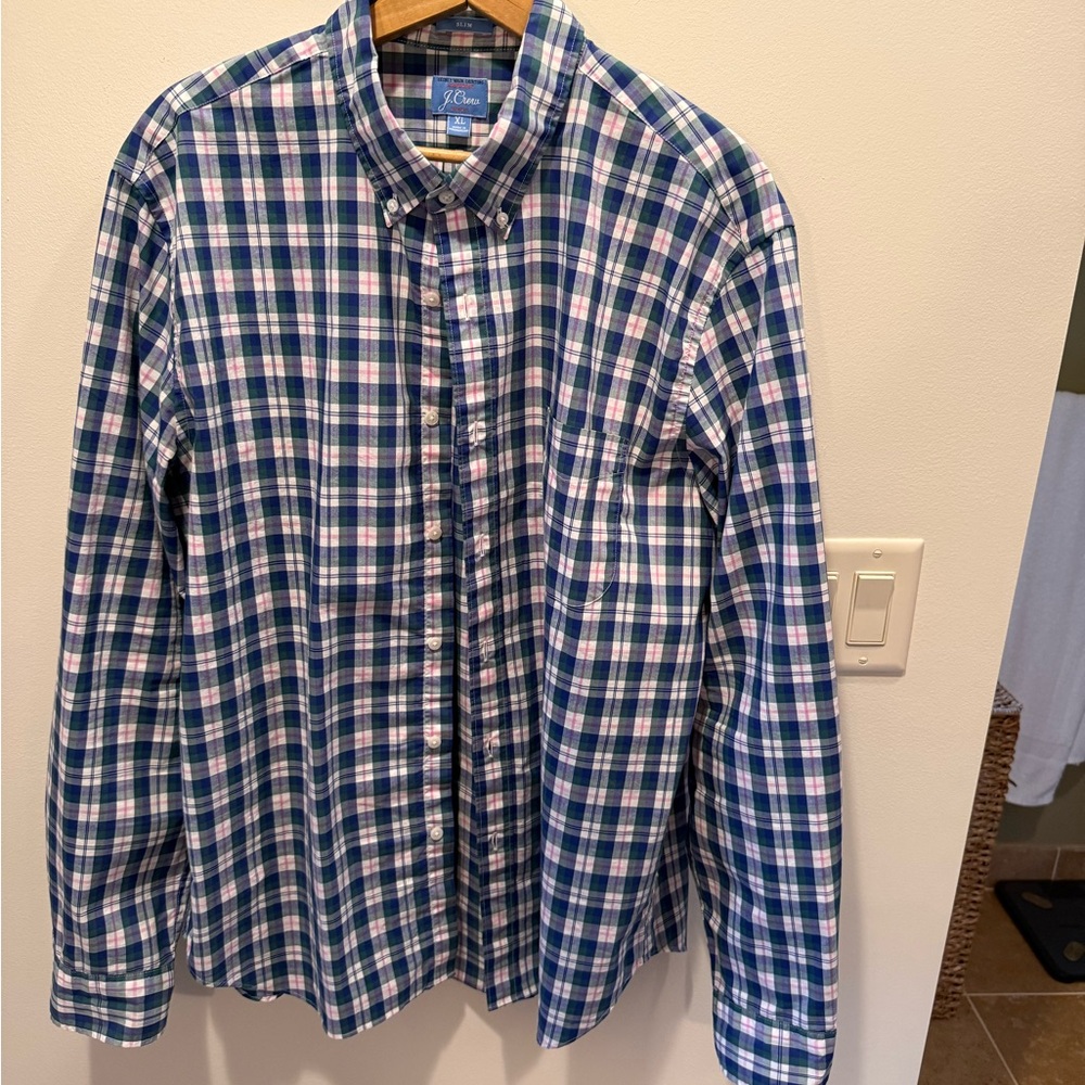J. Crew Men's Multicolor Checkered Shirt